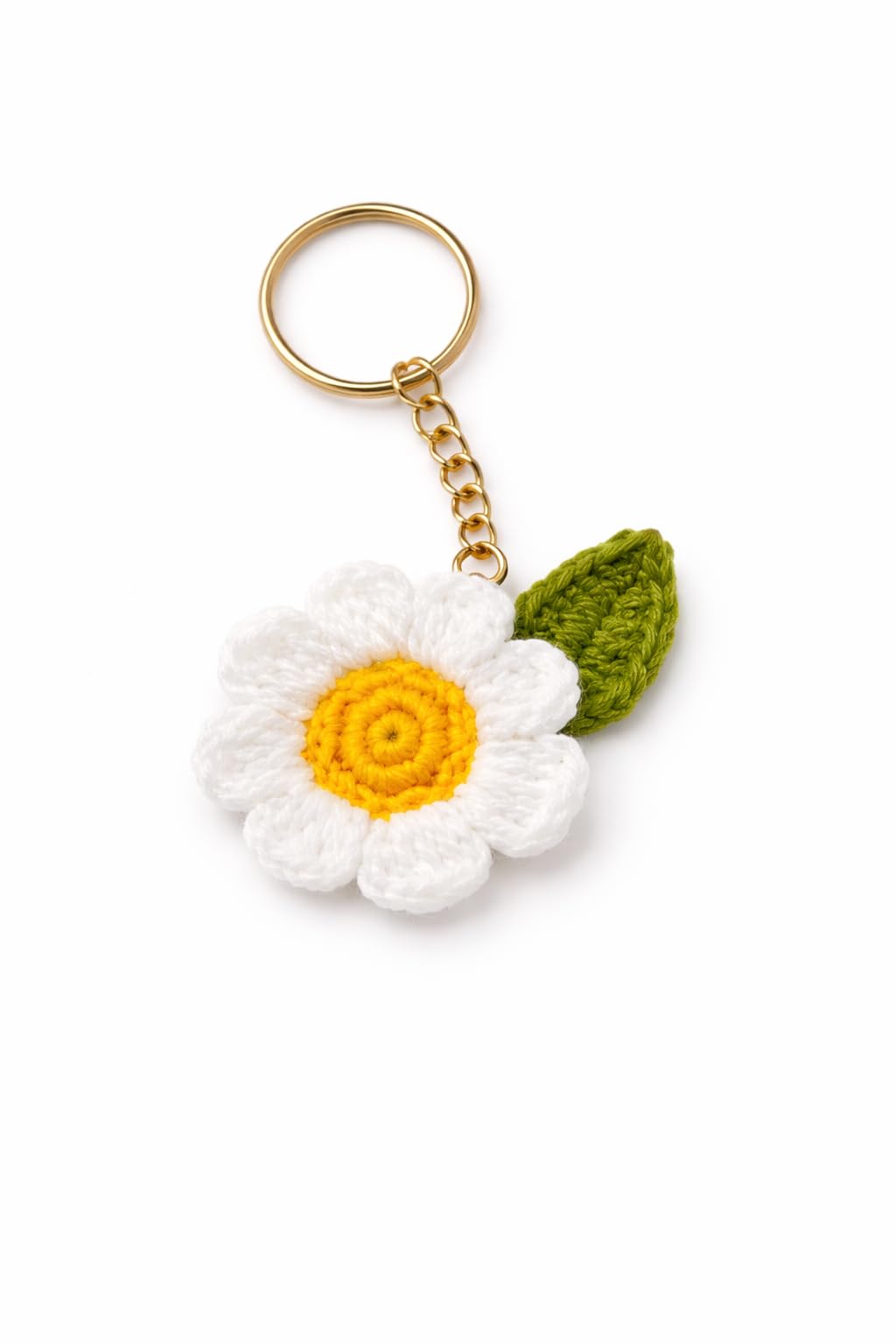 Laksha Enterprises Handmade Crochet Flower Keychain Daisy Knitted